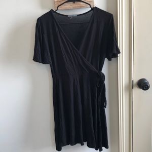 Soft black faux wrap dress